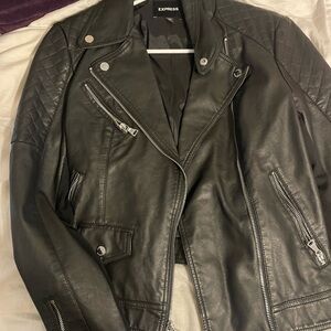 Express black leather jacket